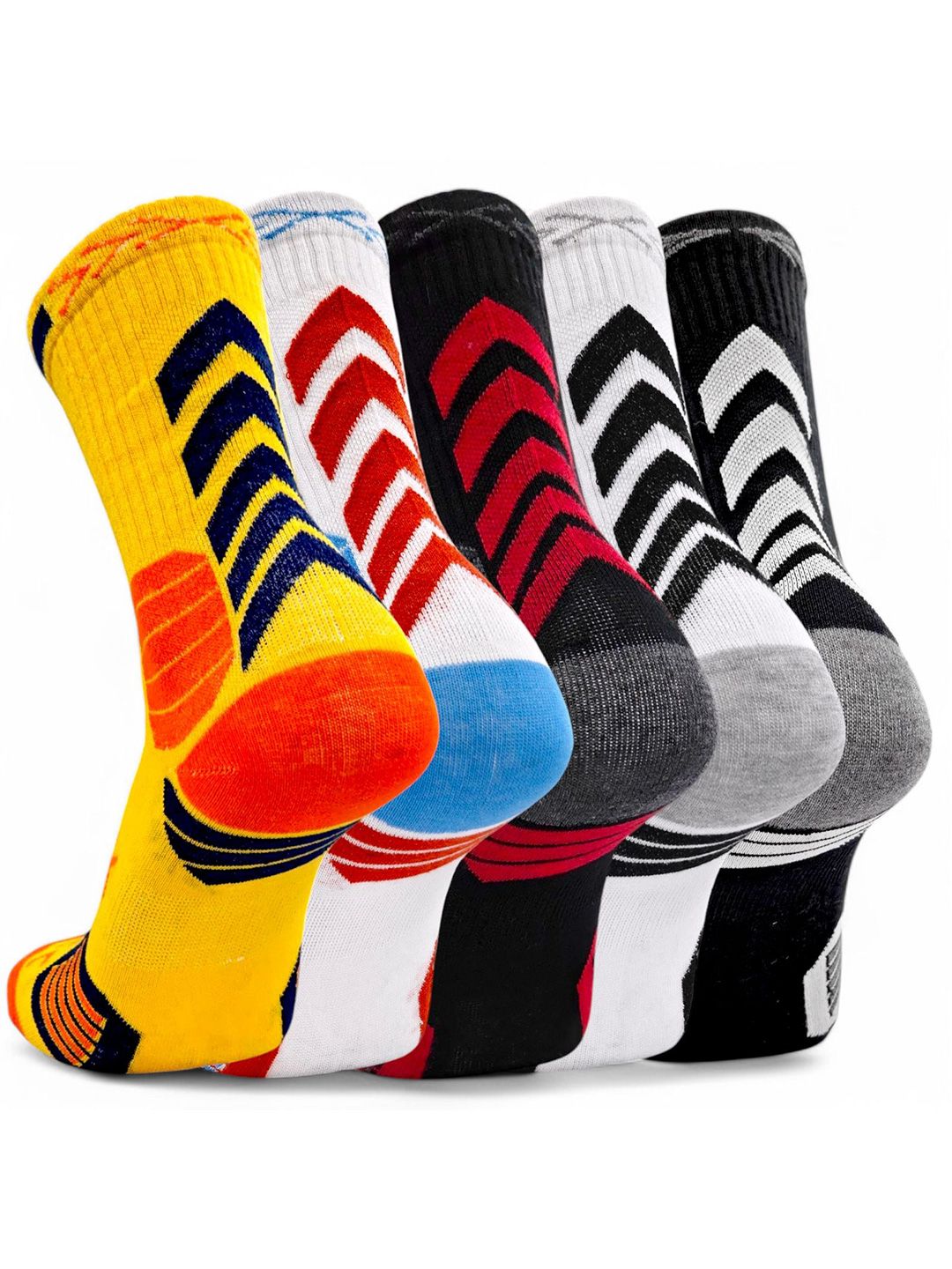 Sockscarving Men Pack Of 5 Patterned Cotton Calf Length Socks-picture-22