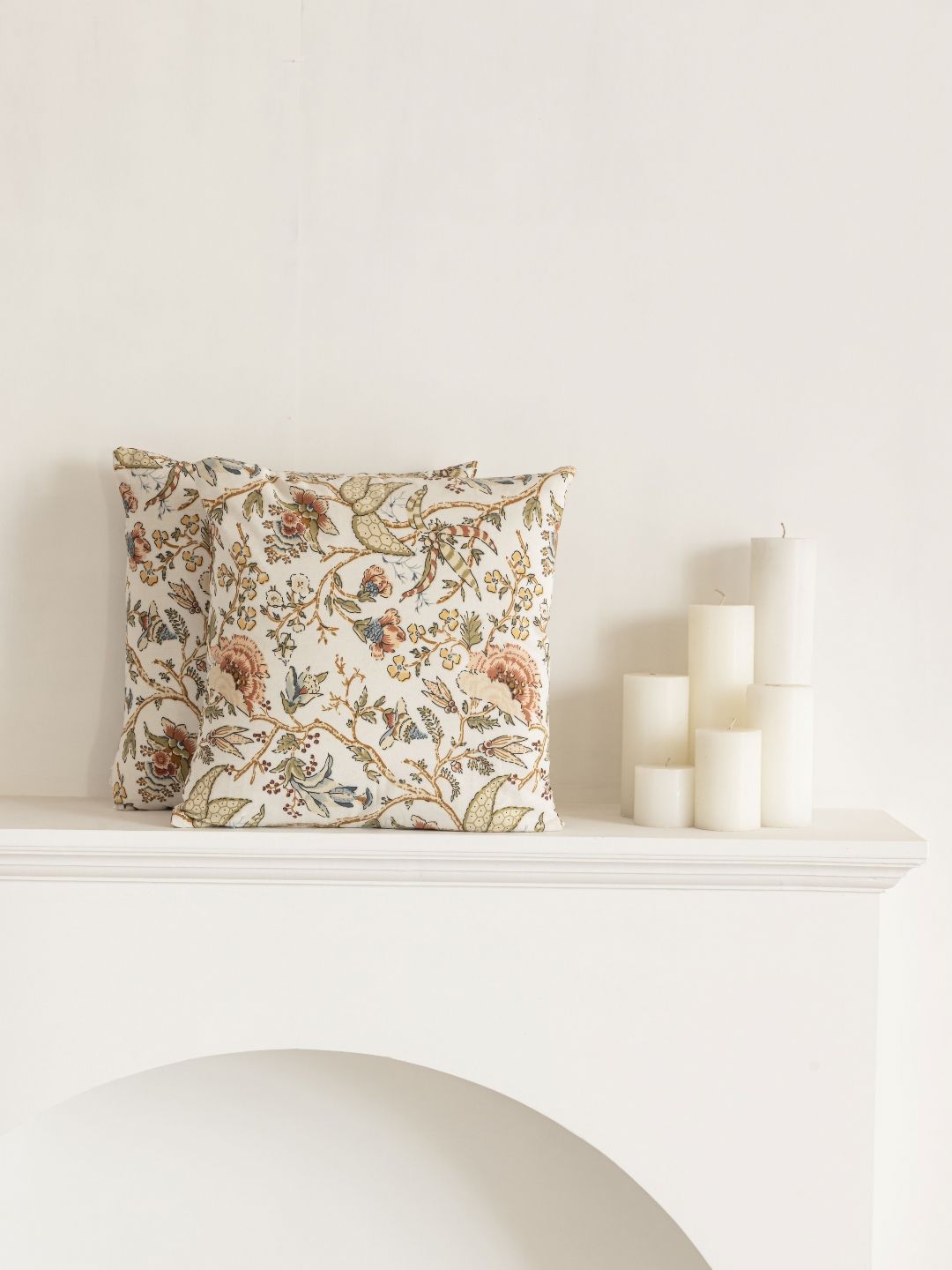 Clasiko Brown & Green 2 Pieces Floral Printed Cotton Square Cushion Covers-picture-17