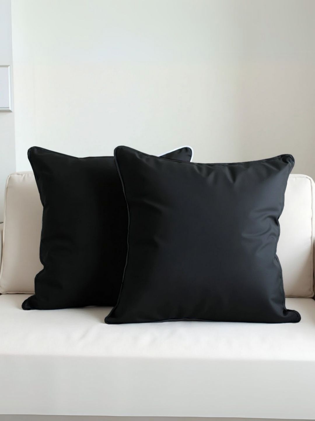 Aurave Black 2 Pieces Pure Cotton 210 TC Soft & Comfortable Square Cushion Covers-picture-33