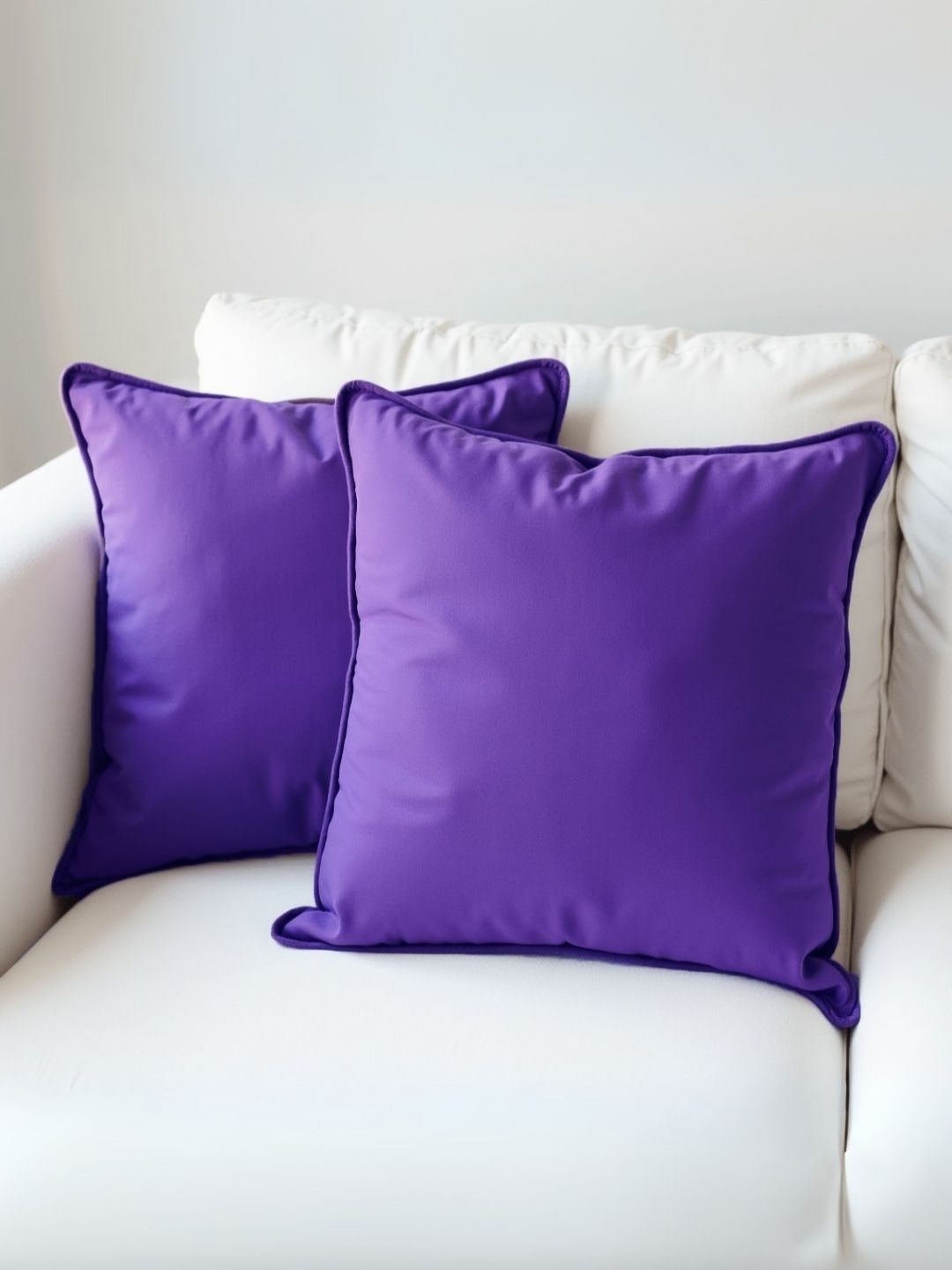 Aurave Purple 2 Pieces Pure Cotton 210 TC Soft & Comfortable Square Cushion Covers-picture-21