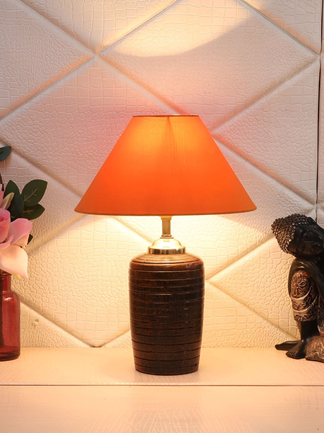 BrightDaisy Yellow Terracotta Frusturical Shaped Table Lamp-picture-26