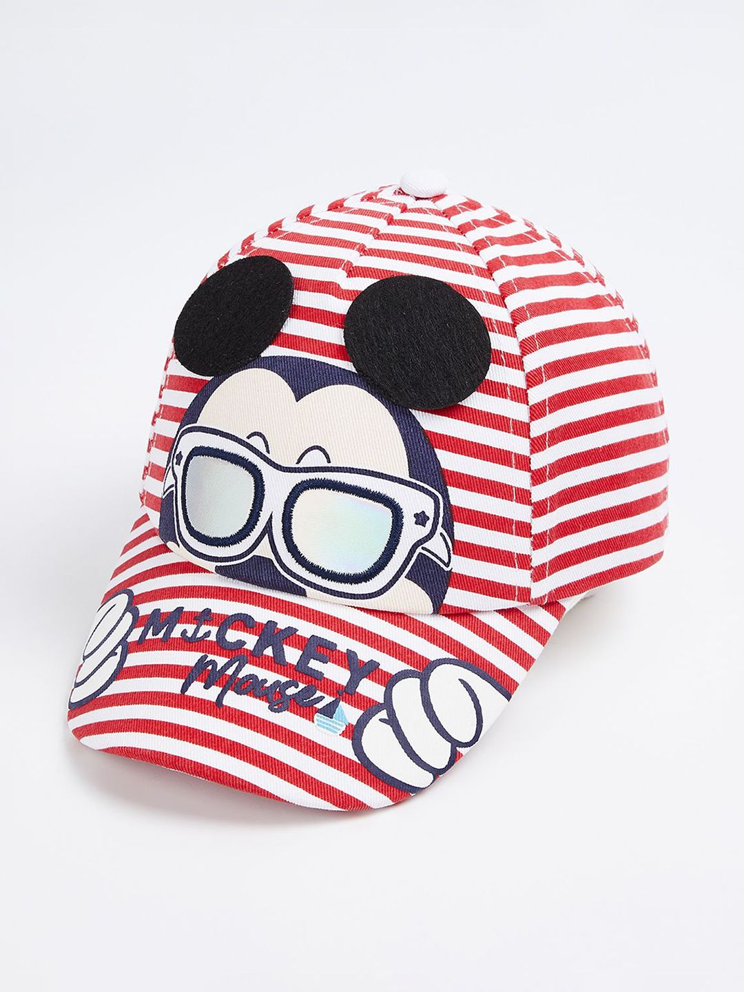 max Boys Mickey Mouse Embroidered & Striped Pure Cotton Baseball Cap-picture-28