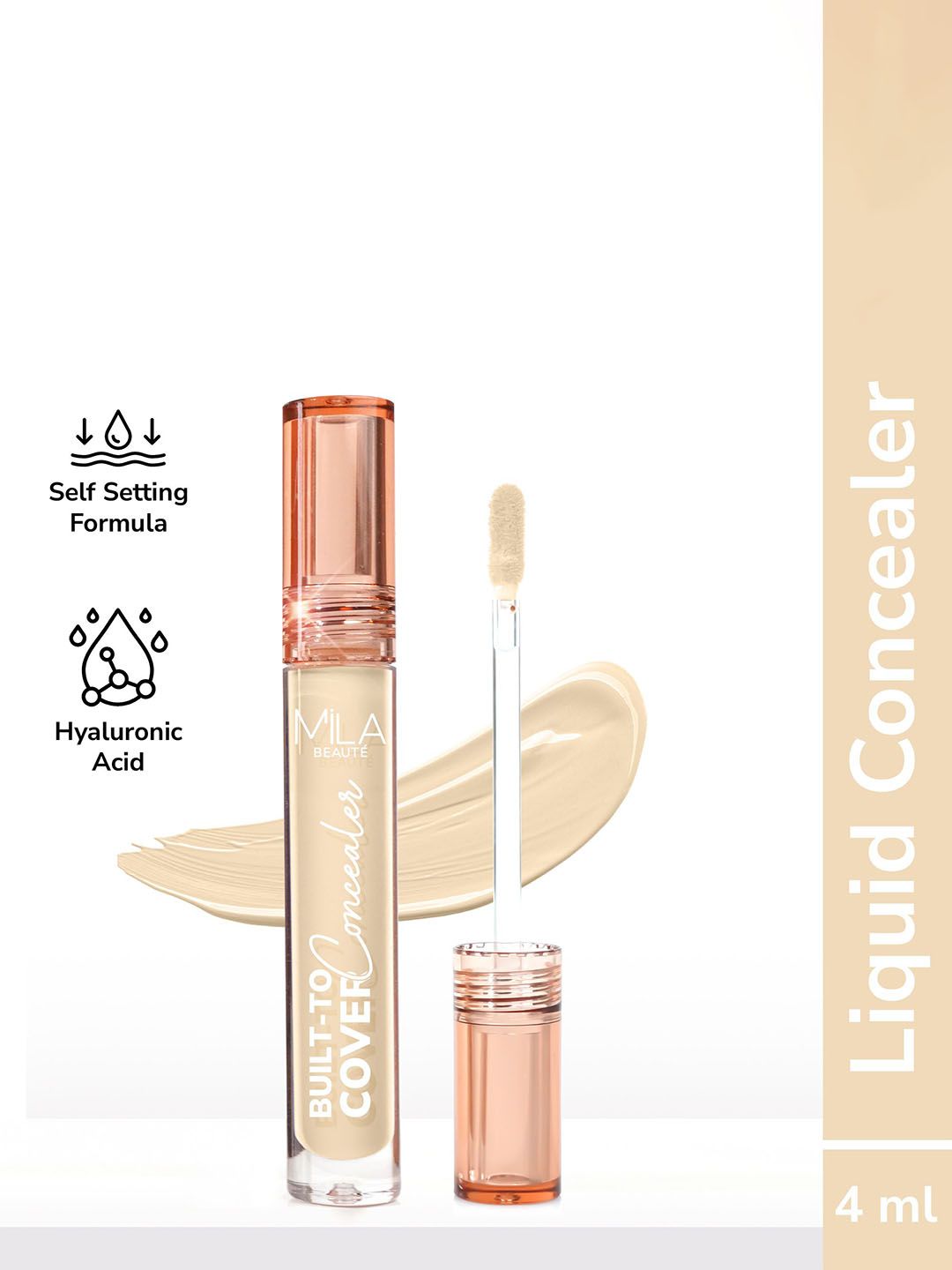 MILA BEAUTE Built To Cover Matte Liquid Concealer With Vitamin E - 4 ml - Cream Vanilla-image-25