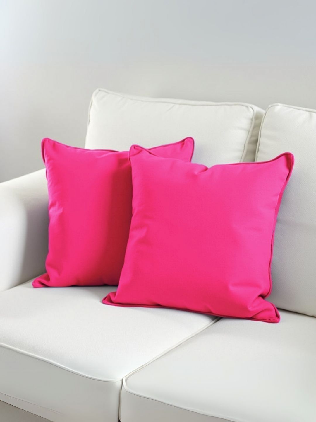 Aurave Pink 2 Pieces Pure Cotton 210 TC Soft & Comfortable Square Cushion Covers-picture-20
