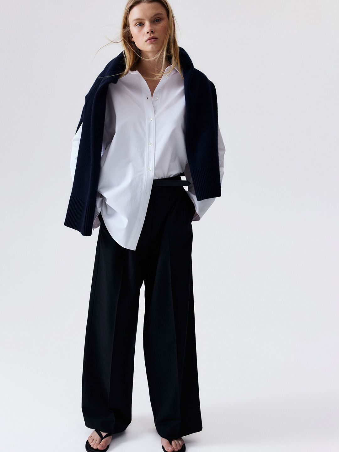 H&M Wide Linen-Blend Trousers-picture-12