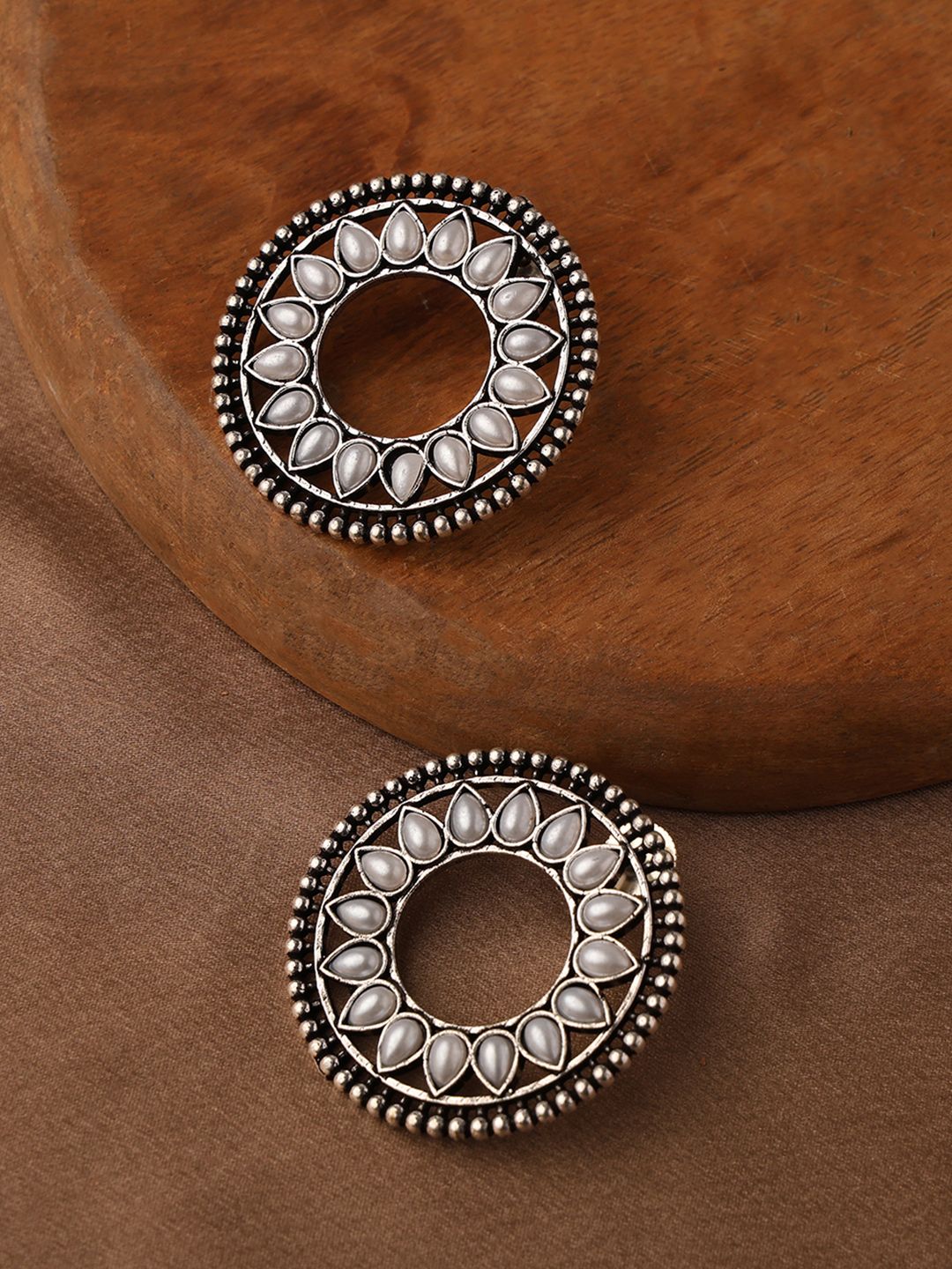 VENI Silver-Plated Circular Studs Earrings-picture-35