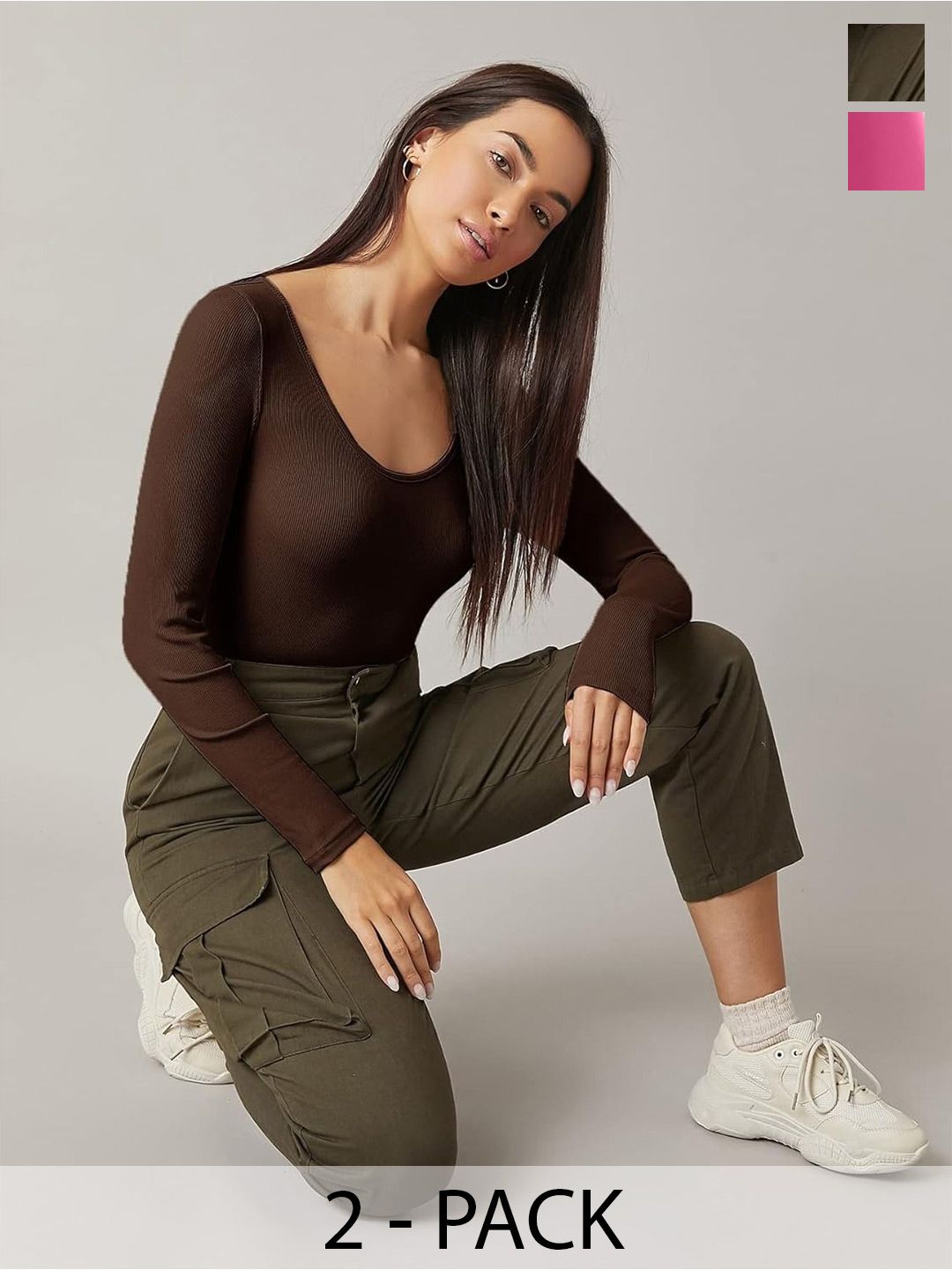 TRENDY ERA Pack Of 2 Round Neck Bodysuit-picture-15