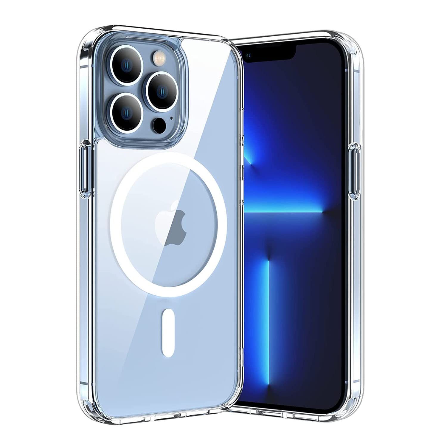 LIRAMARK Magnetic MagSafe Protective Clear iPhone 13 Pro Max Back Case-image-7