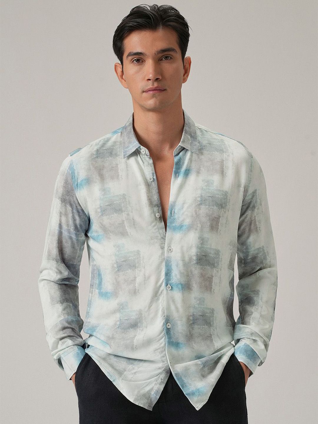 Banana Club Men Classic Slim Fit Abstract Printed Casual Shirt-picture-20