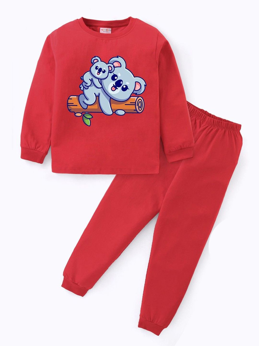 BLUSHES Kids Printed Round Neck Long Sleeves Pure Cotton Night Suit-picture-13