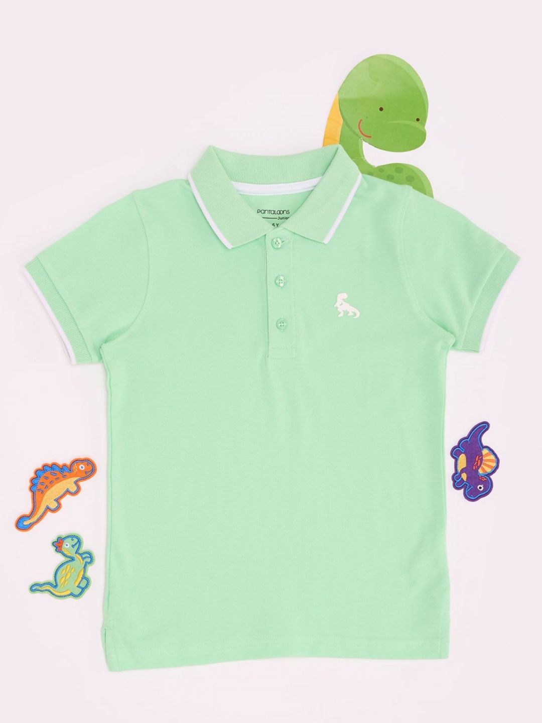 Pantaloons Junior Boys Solid Polo Collar Cotton T-shirt-picture-23