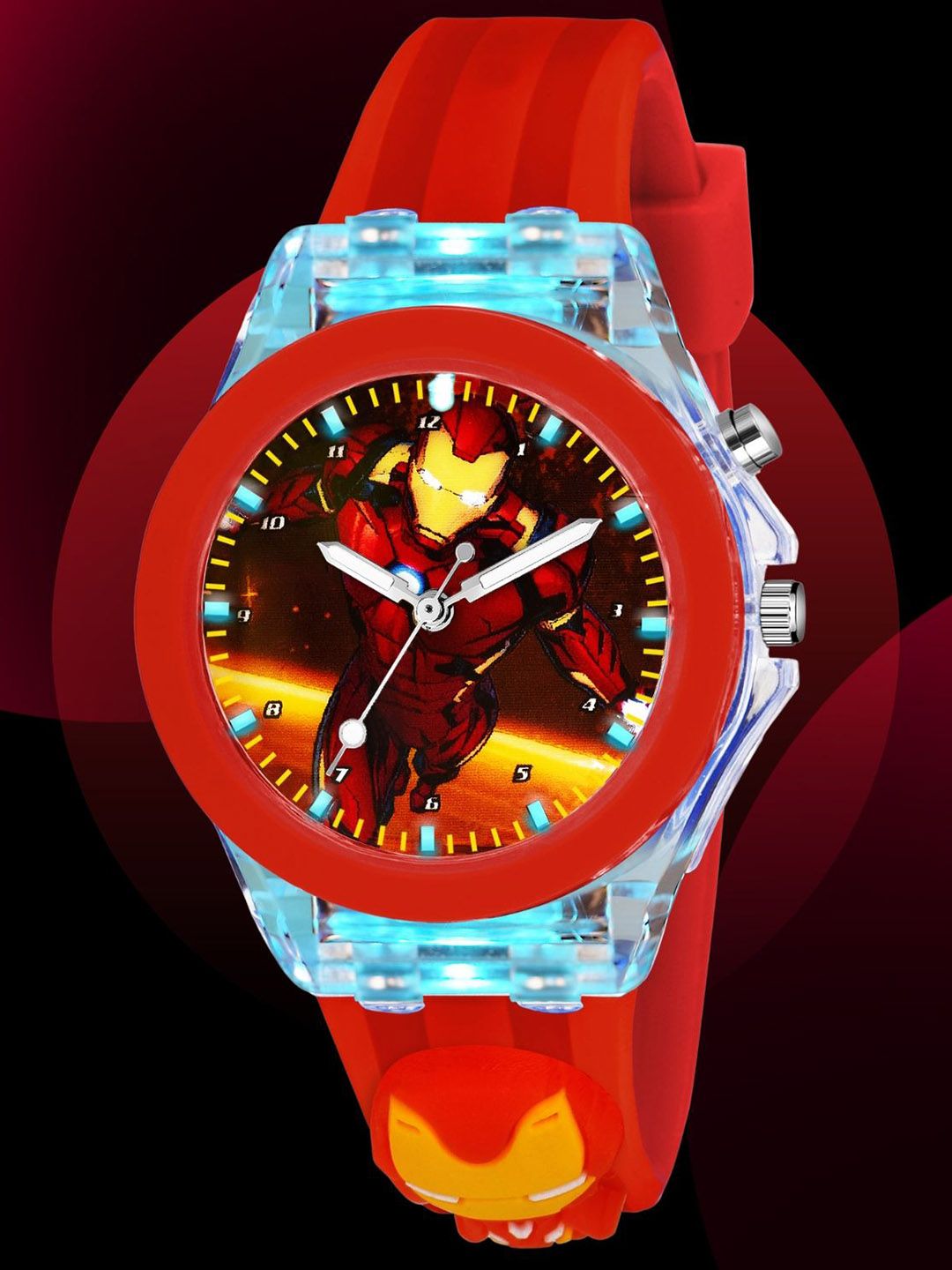 SWADESI STUFF Unisex Kids Dial & Bracelet Style Straps Analogue Watch MULTI RED IRONMAN 27-image-5