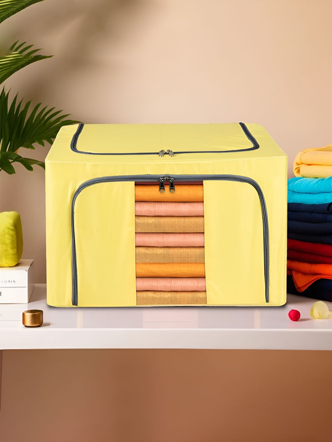 Aura Yellow & Grey Waterproof Parachute Cloth Storage Box-image-41