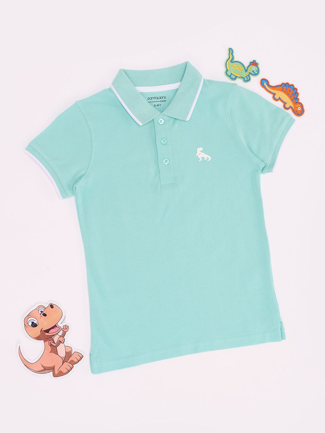 Pantaloons Junior Boys Solid Polo Collar Cotton T-shirt-picture-39