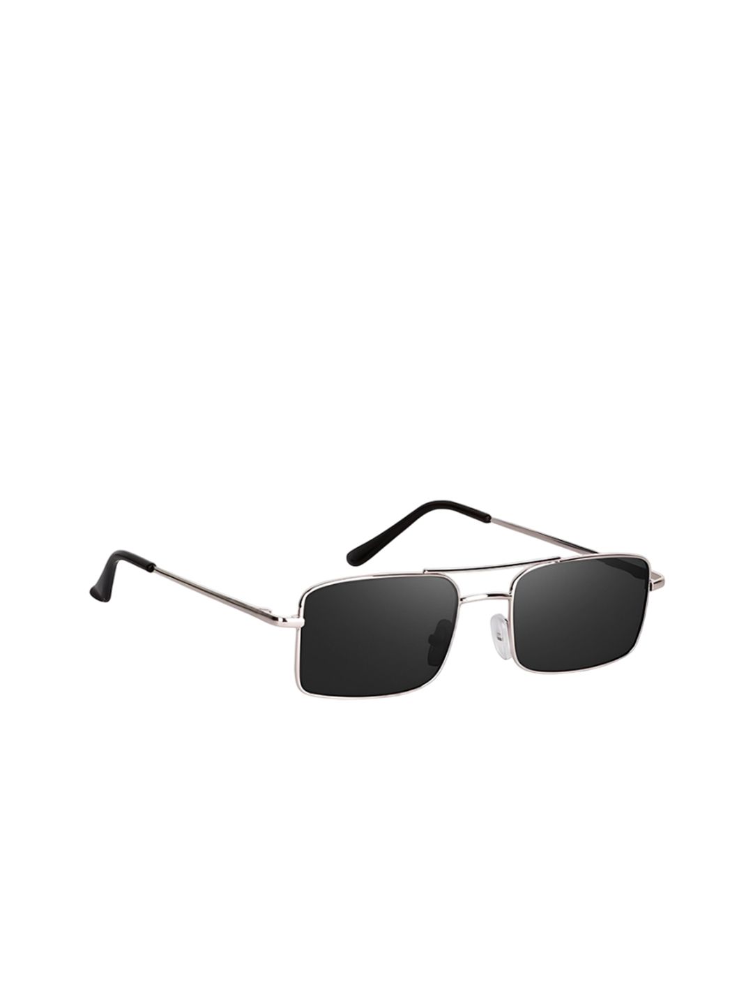 FUNGLASSES Unisex Rectangle Sunglasses with UV Protected Lens karan aujhla slvr blk-picture-10