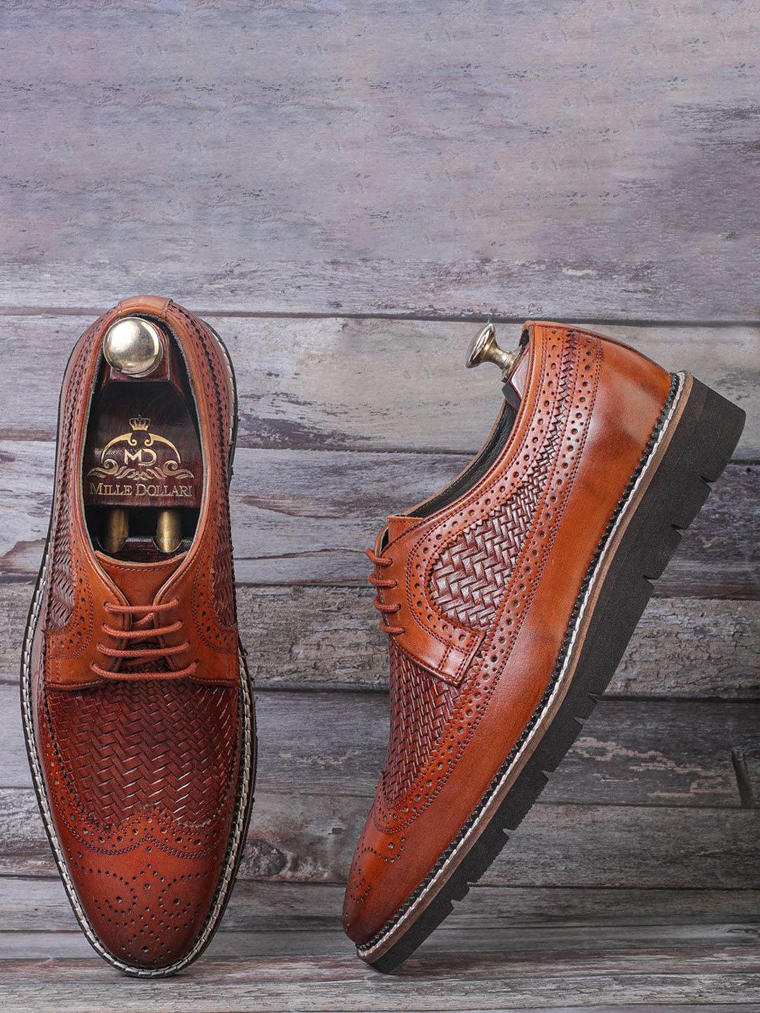 MILLE DOLLARI Men Woven Leather Formal brogues-picture-19