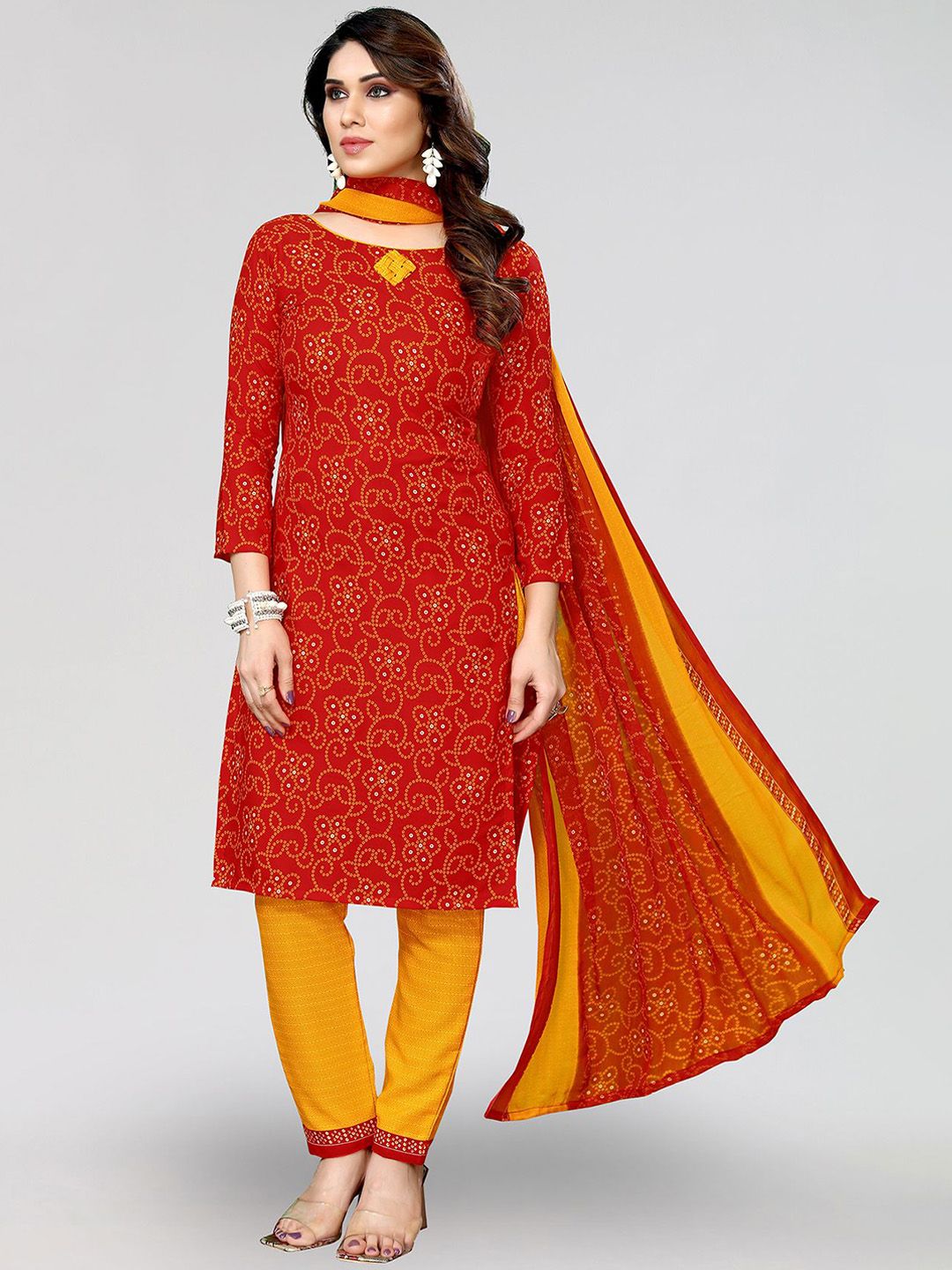 Moda Rapido Bandhani Printed Unstitched Dress Material-picture-14