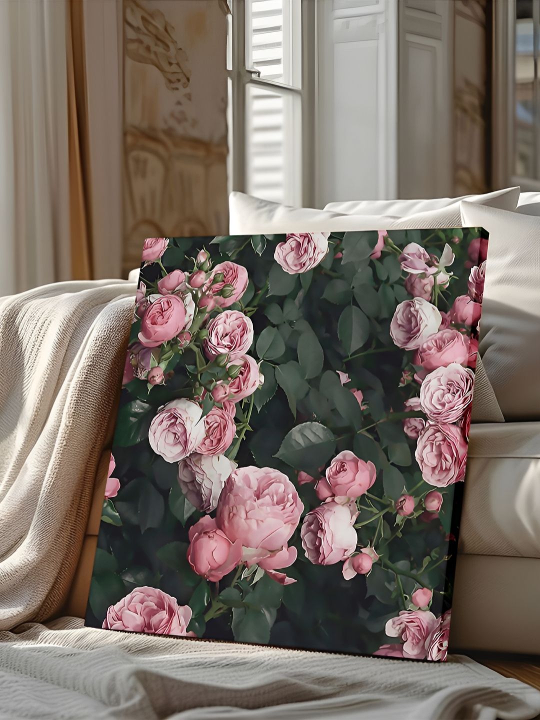 Art Street Pink & Green Floral & Botanical Printed Canvas Wall Art-picture-44