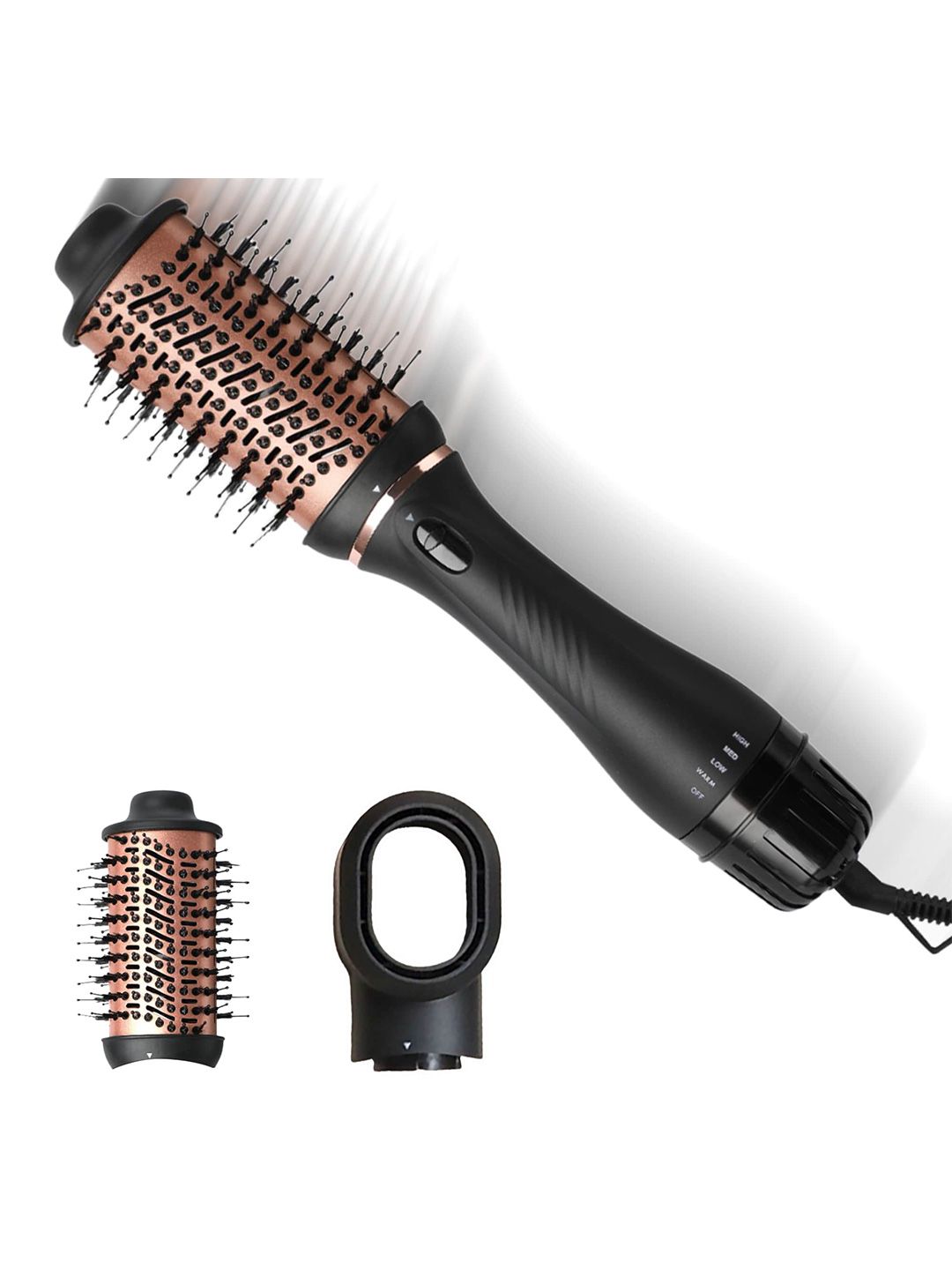 NexLev V-03 Ionic 3 In 1 Hair Volumizer Brush + Hair Dryer- Black