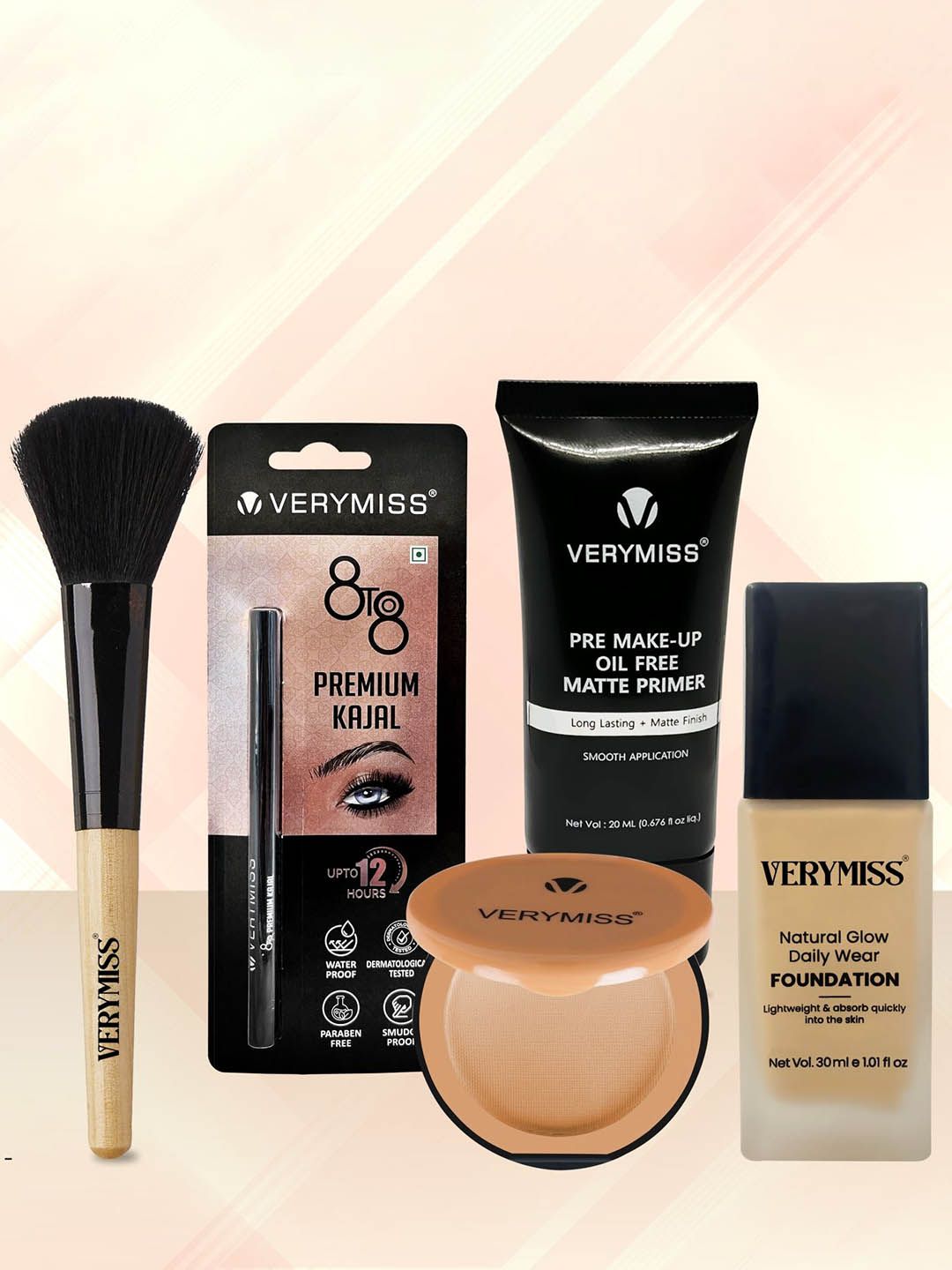 VERYMISS Set Of 5 Primer, Foundation, Compact, Kajal & Face Brush-image-16