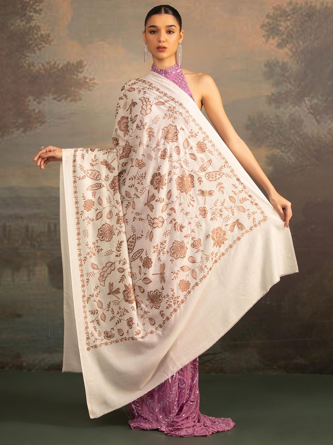 MODARTA Women Floral Embroidered Shawl-picture-13