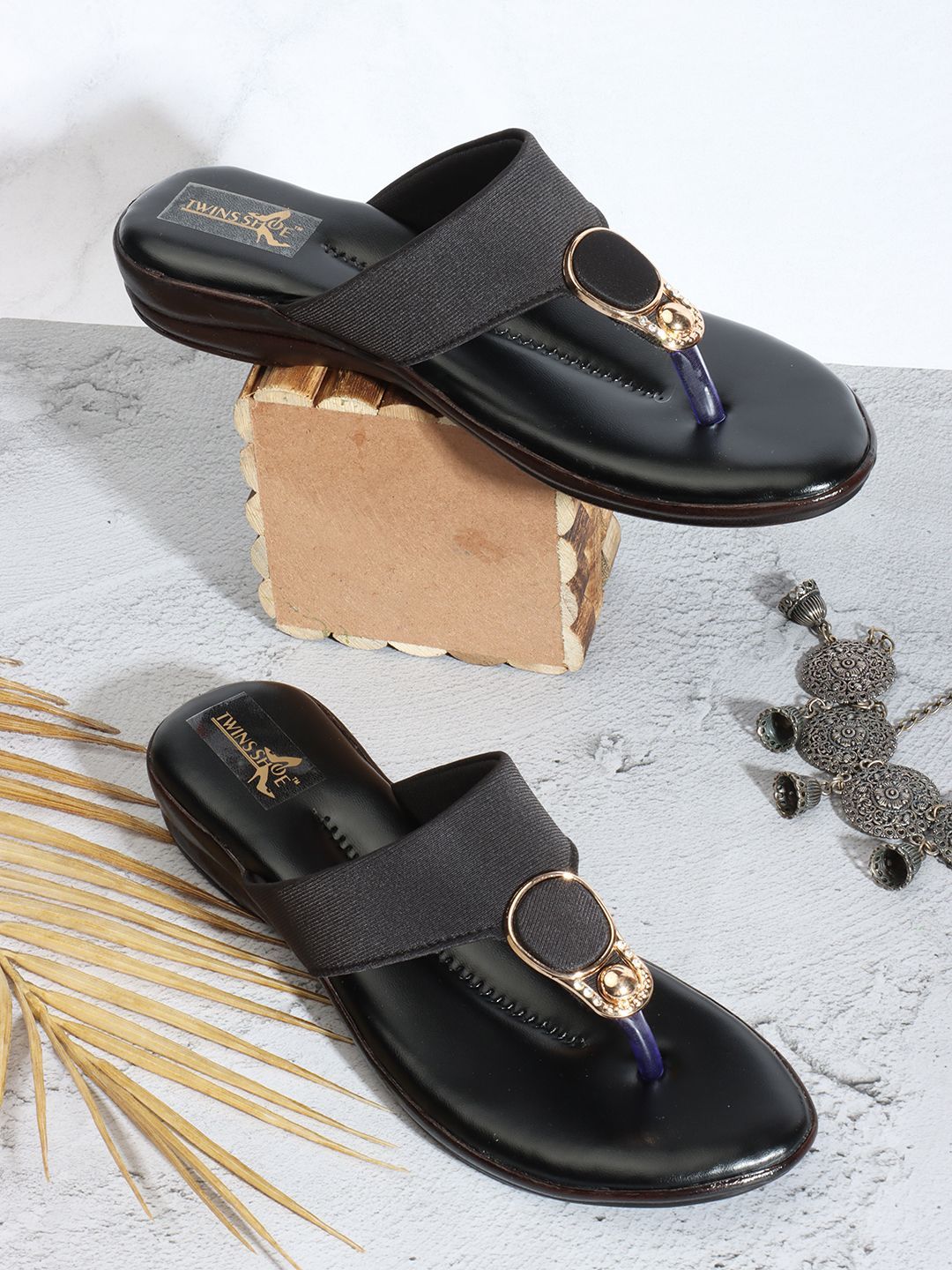 TWINSSHOE Women Synthetic Round Toe T-Strap Flats-image-44