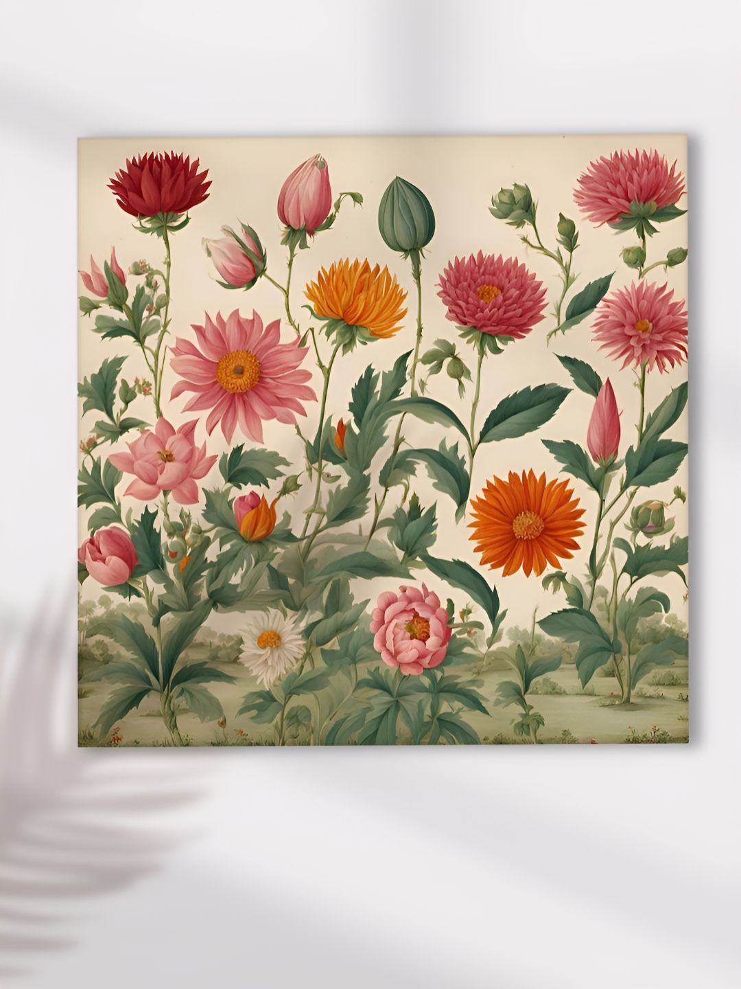 Art Street Green & Orange Floral & Botanical Printed Canvas Wall Art-picture-31