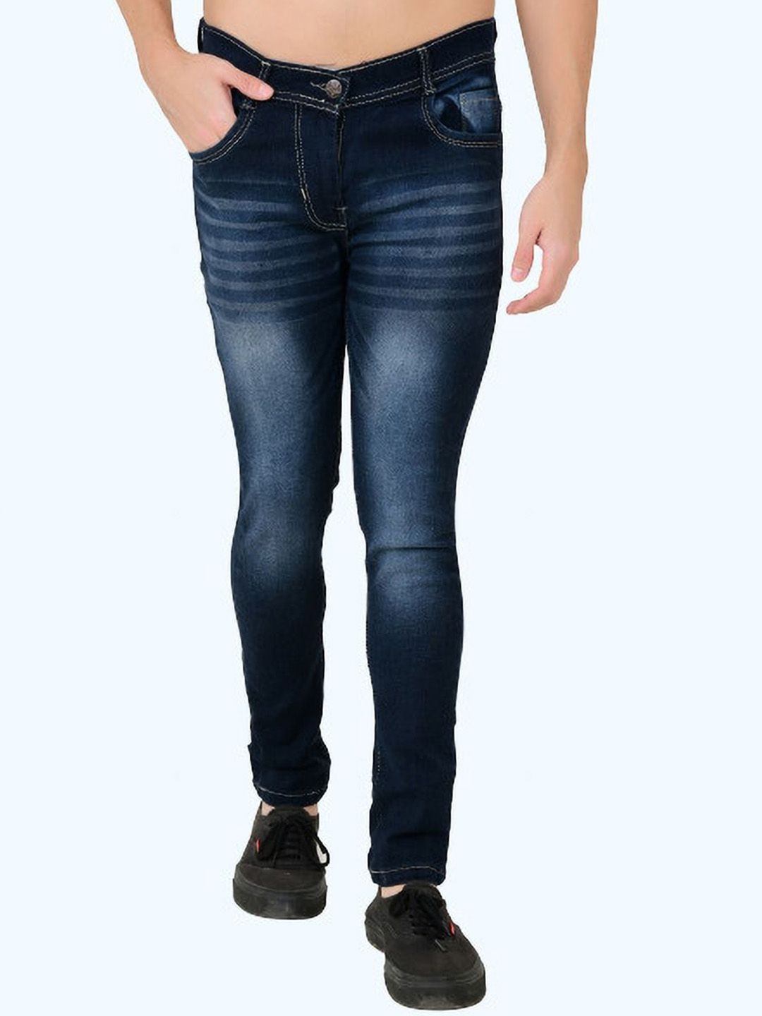 LINARIA Men Classic Slim Fit Mid-Rise Heavy Fade Cotton Jeans-picture-22