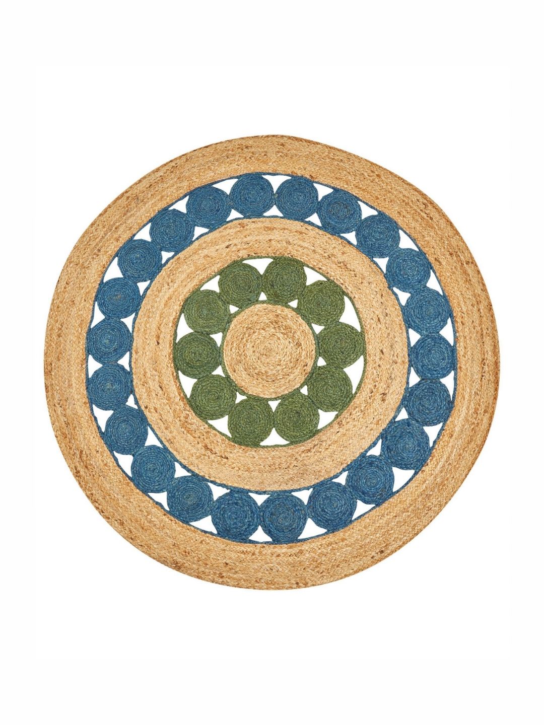 Art Avenue Hamilton Beige & Green Textured Round Floor Jute Carpet-picture-28