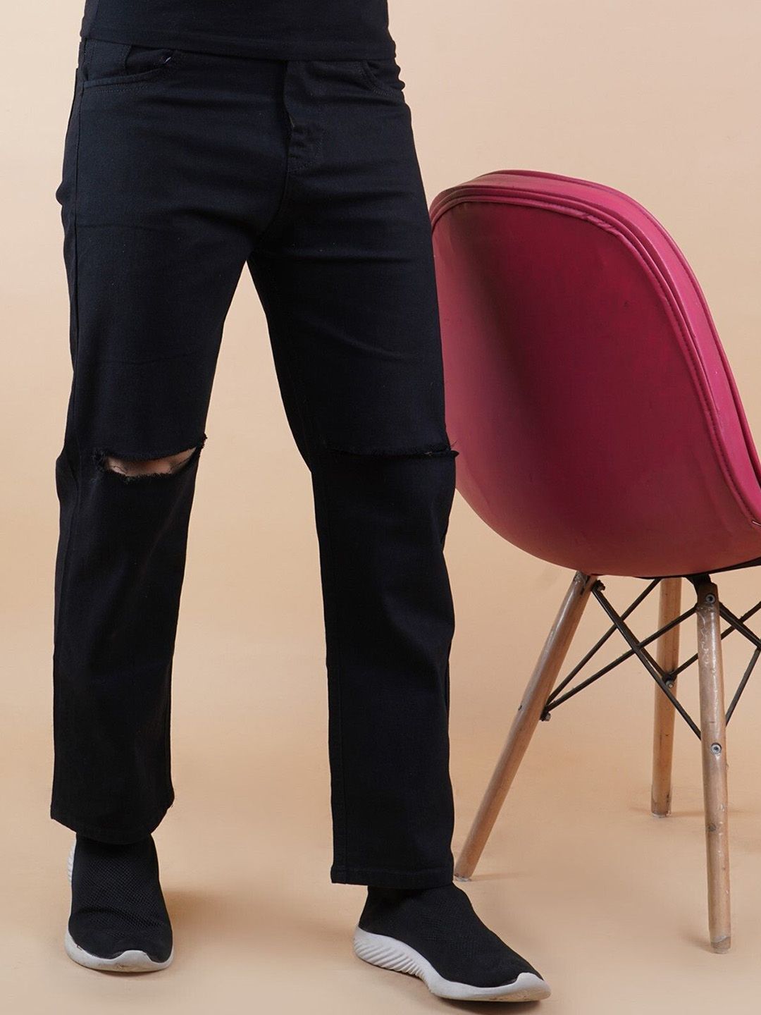 LINARIA Men Classic Relaxed Fit Slash Knee Jeans-picture-14