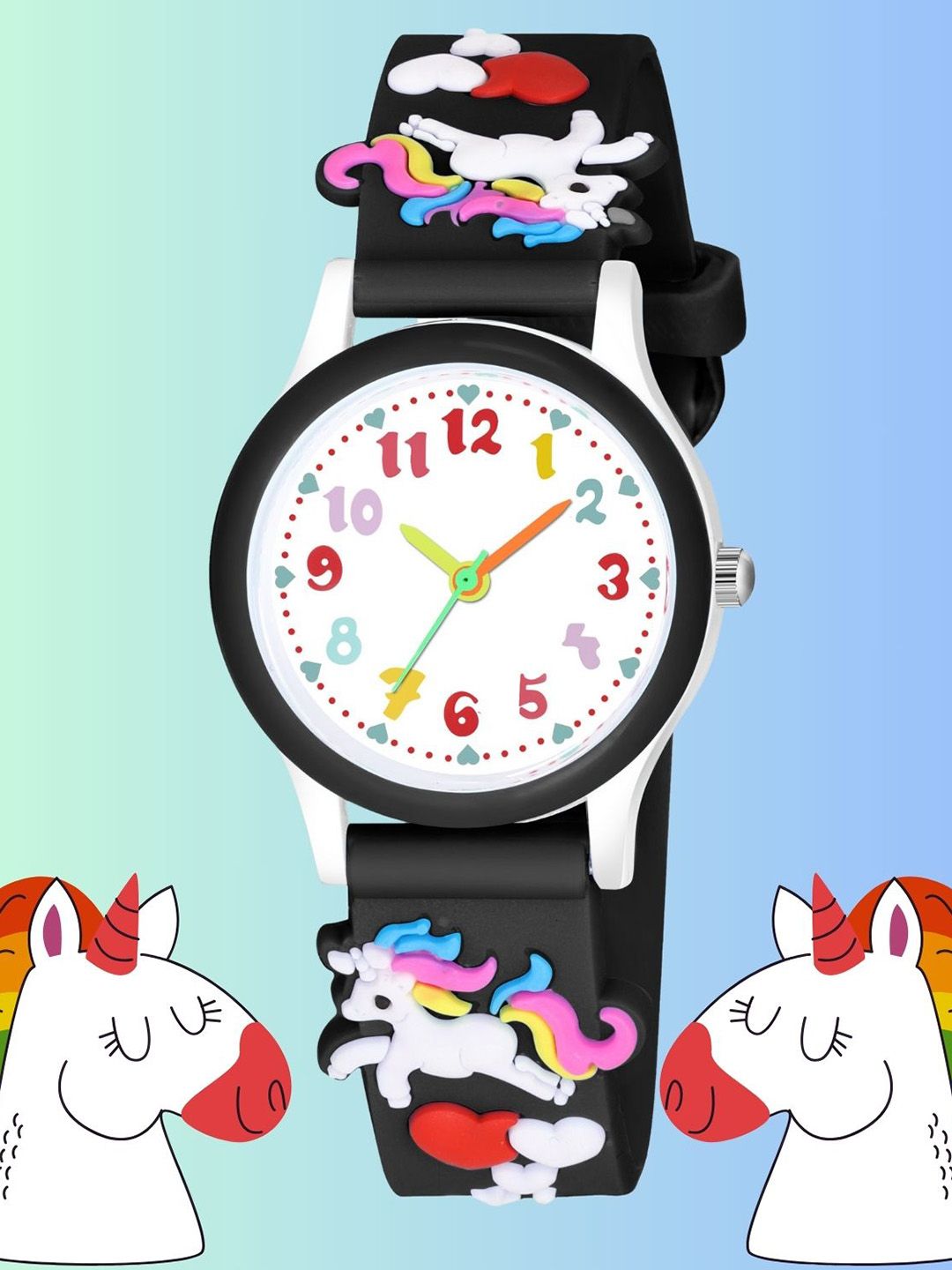 SWADESI STUFF Unisex Kids Dial & Straps Digital Automatic Watch UNI BLACK