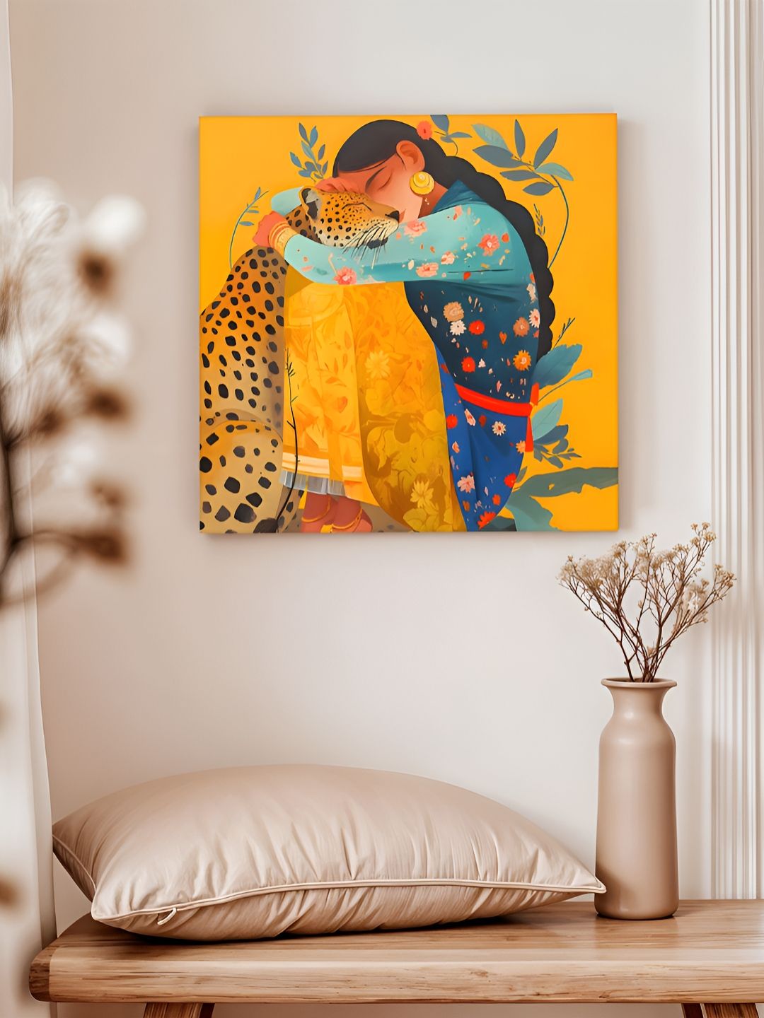 Art Street Yellow & Blue Floral & Botanical Printed Canvas Wall Art-picture-29