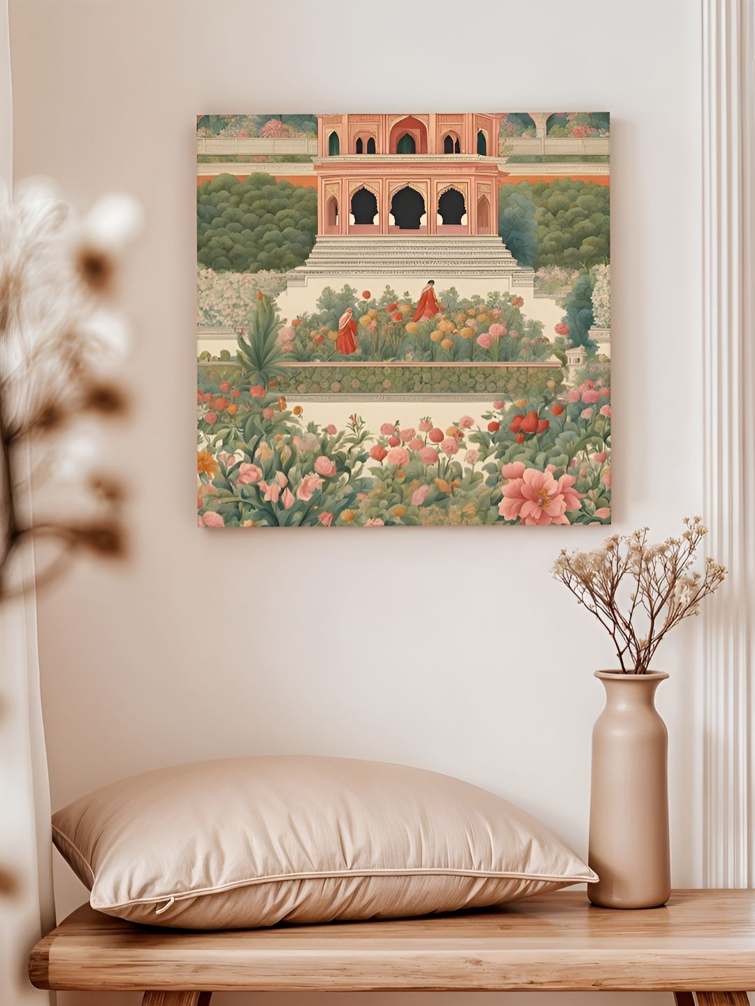 Art Street Green & Pink Floral & Botanical Printed Canvas Wall Art-picture-30
