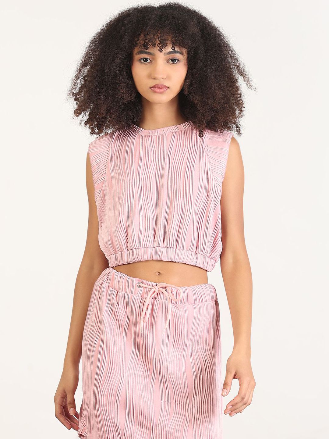 SHOWOFF Round Neck Top With Skirt Co-Ords-picture-26