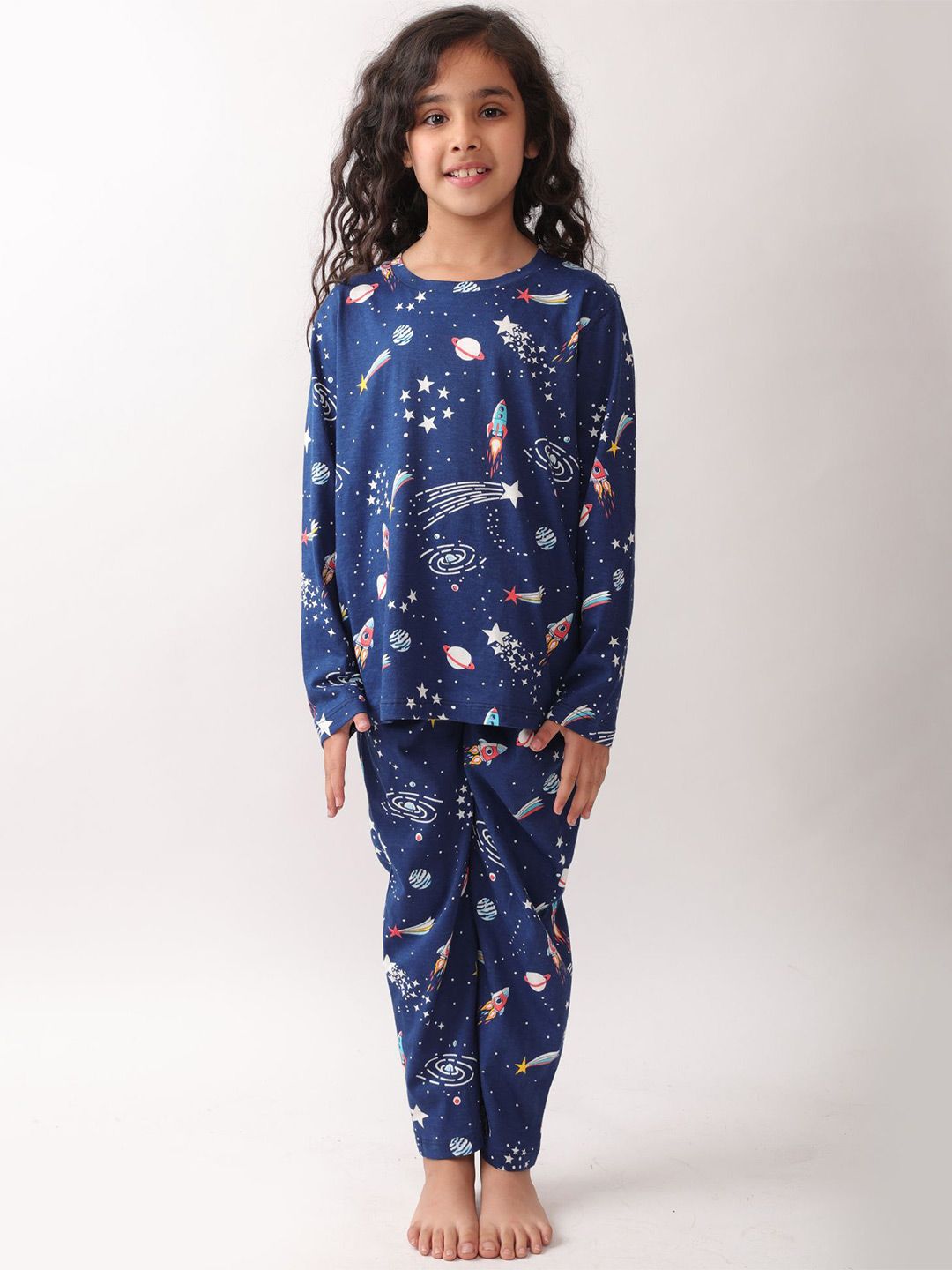 Anthrilo Girls Solar System Fun Dreams Long Sleeves Pyjama Set-picture-29