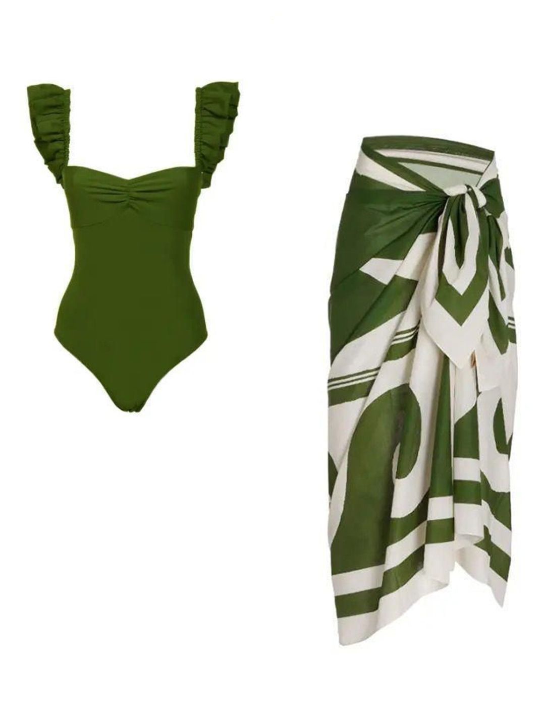 miss mosa by akanksha Alamode By Akanksha Printed Florin Swimsuit With Sarong Skirt-picture-33