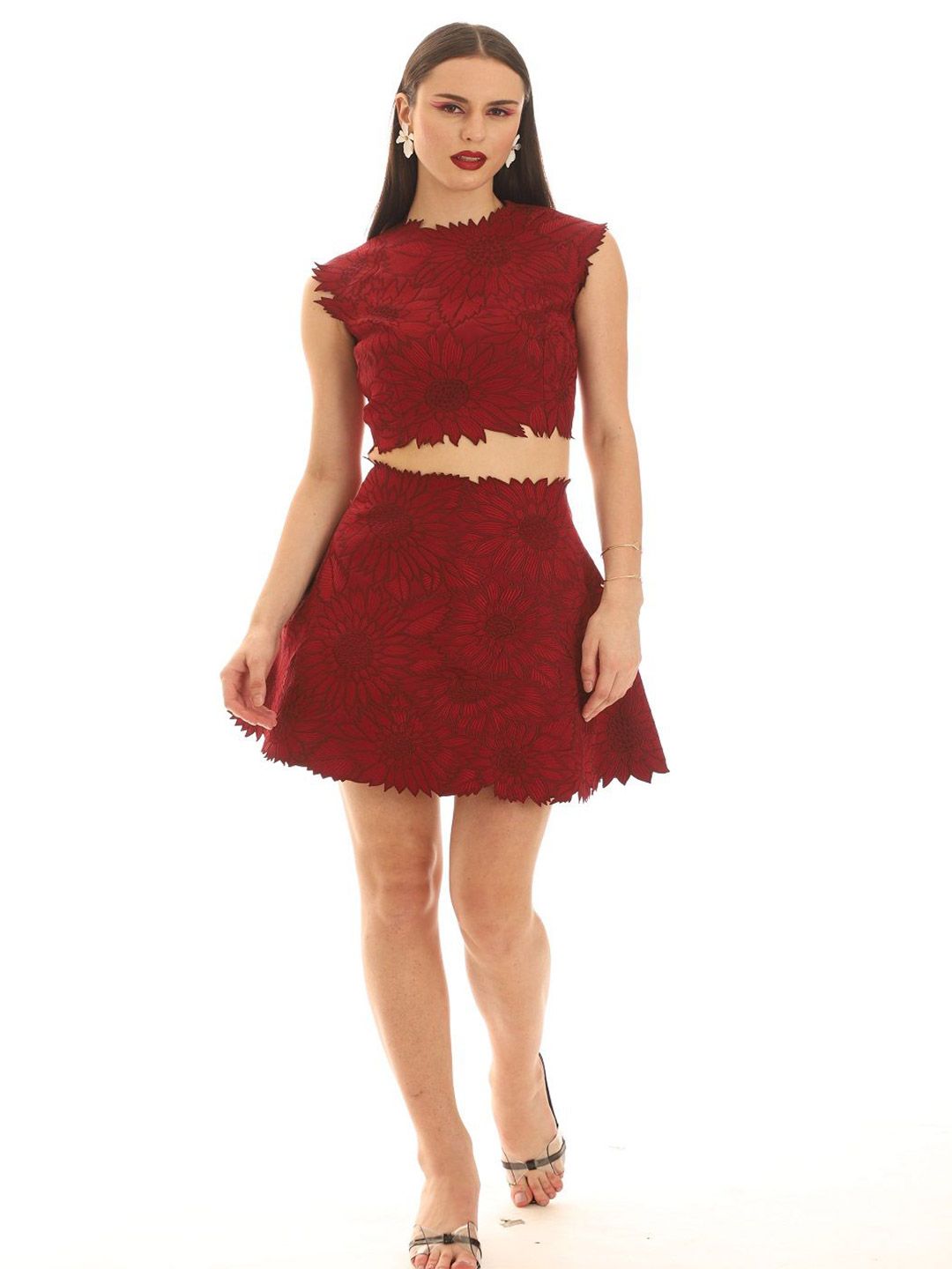 Parneet Gujral Self Design Crop Regular Top-image-25