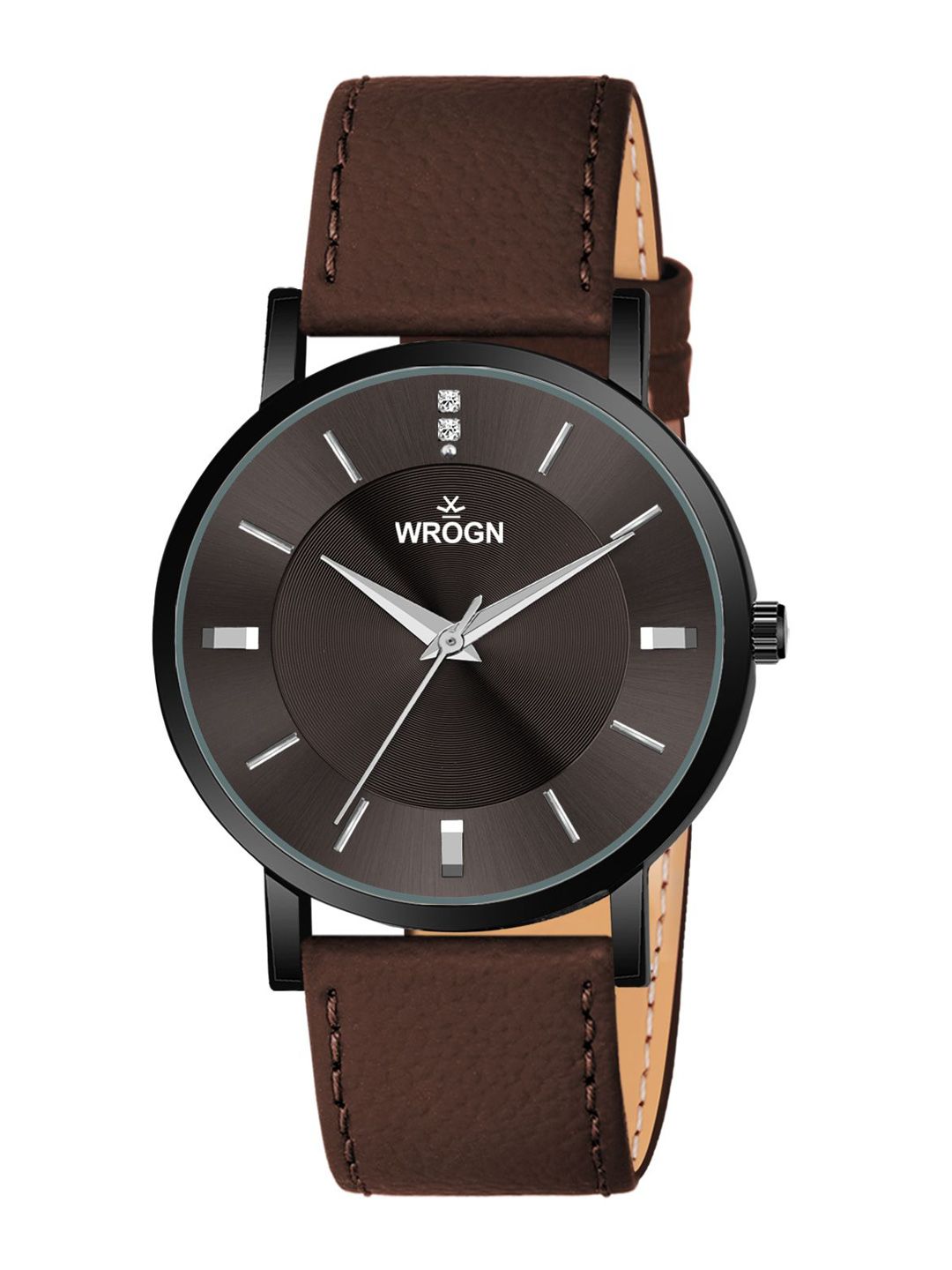 WROGN Men Patterned Dial & Leather Bracelet Style Straps Analogue Watch WRNWJ25 Set-51-picture-12
