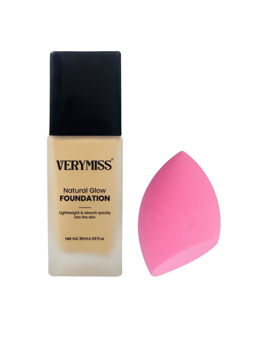 VERYMISS Set Of 2 Natural Glow Lightweight Foundation - 30 ml & Beauty Blender-picture-33