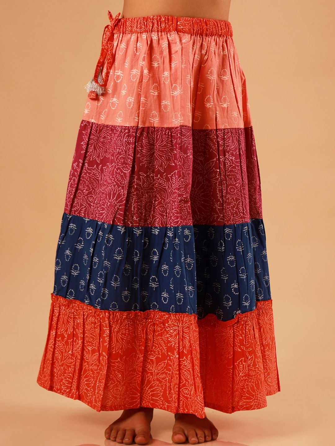 Sangria Girls Printed Pure Cotton Maxi Skirt-picture-25