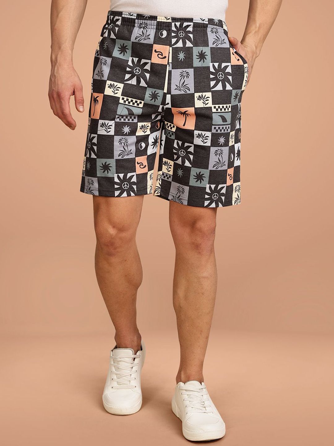 BULLMER Men Printed Regular Fit Mid-Rise Shorts-picture-11