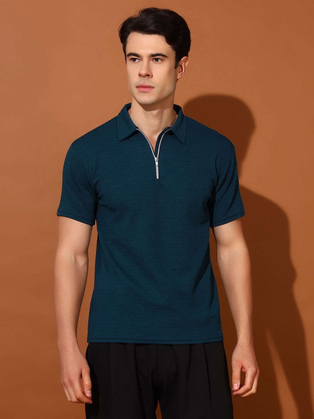 Christy World Men Polo Collar Applique T-shirt-picture-37