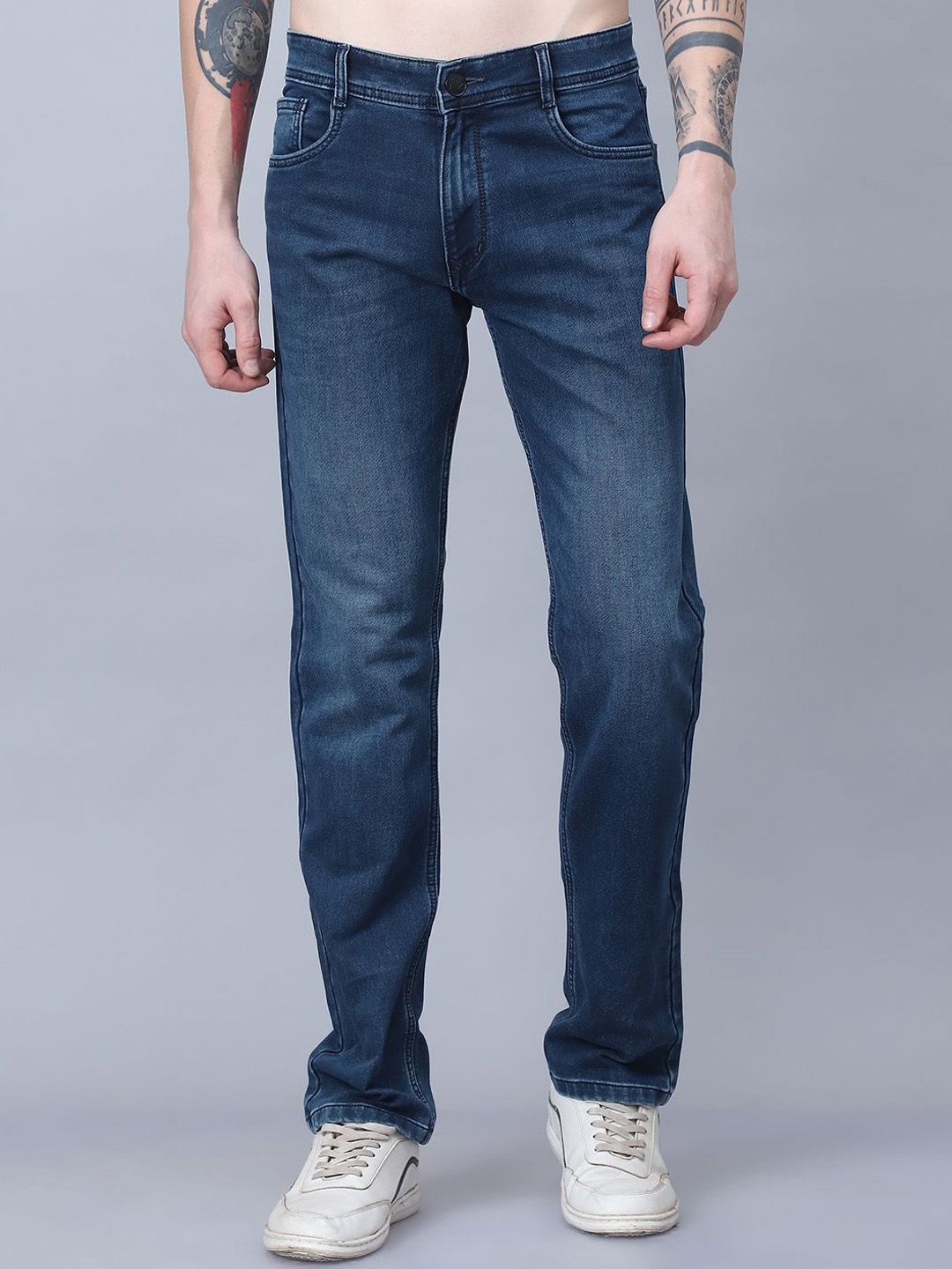 BUNCH OF BAD Men Light Fade Stretchable Jeans-picture-36