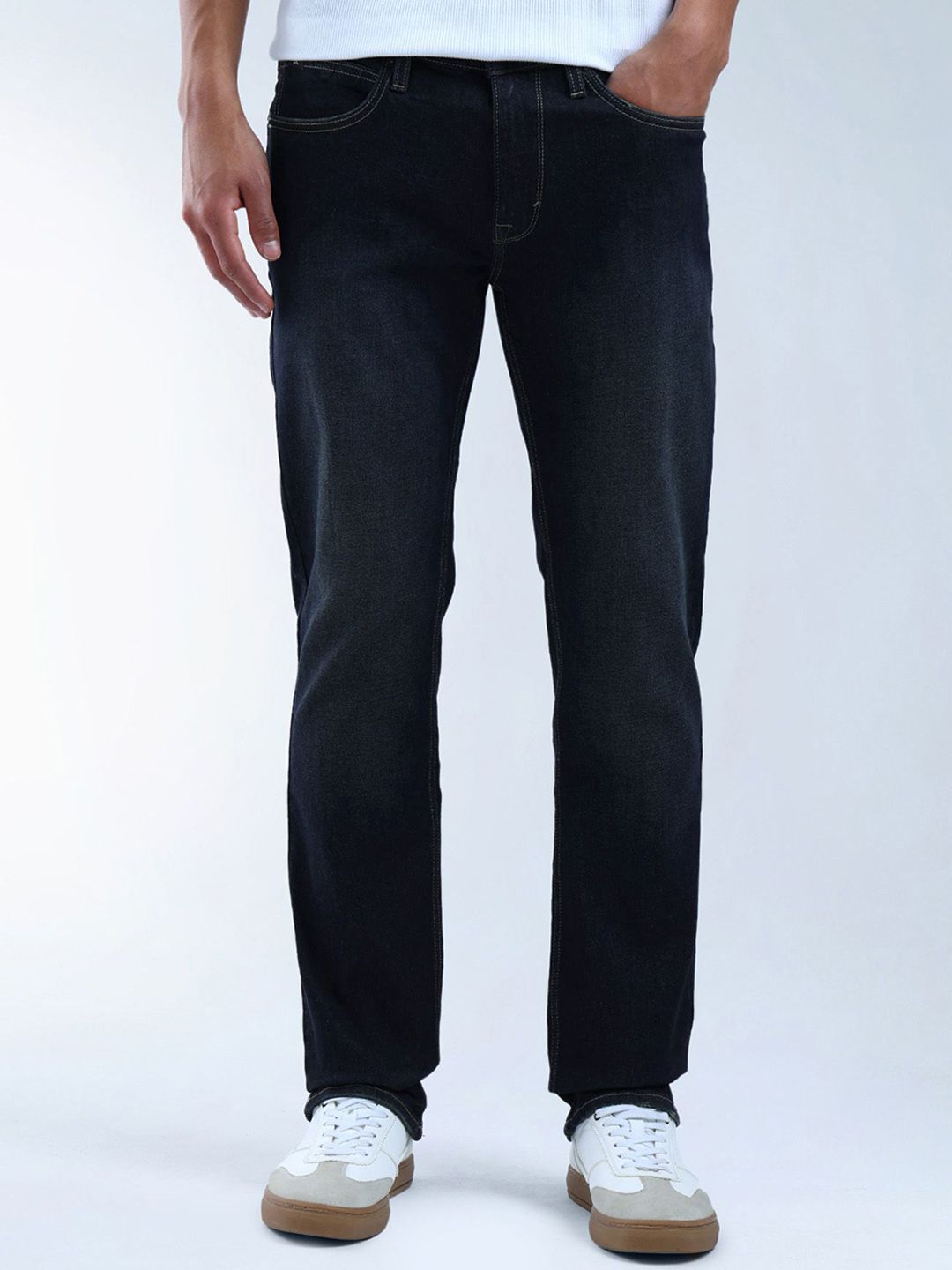 Flying Machine Men Mid-Rise Clean Look Slim Fit Light Fade Jeans-picture-30