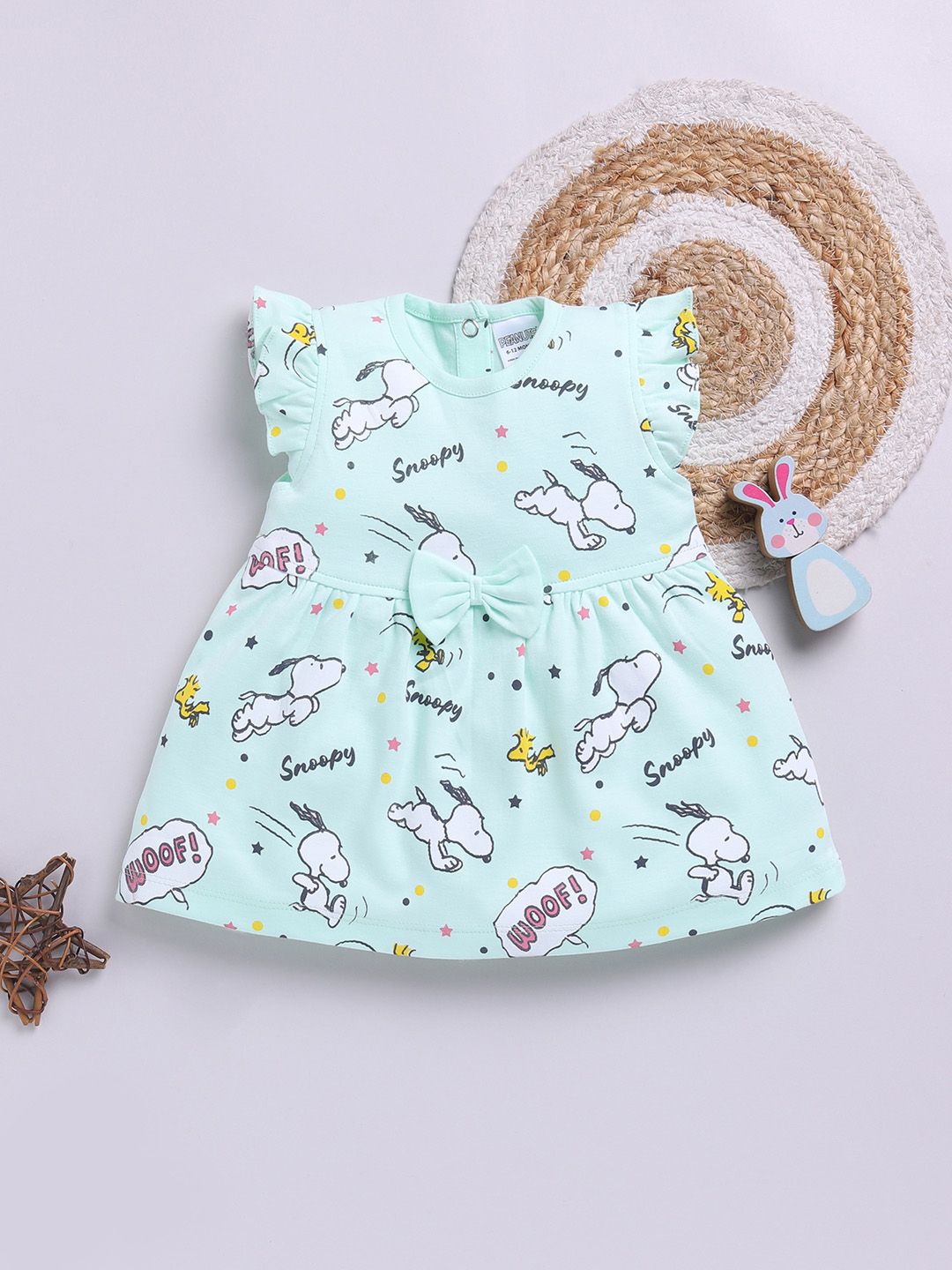 Happy Faces Infant Girls Snoopy Printed Pure Cotton A-Line Dress-picture-50