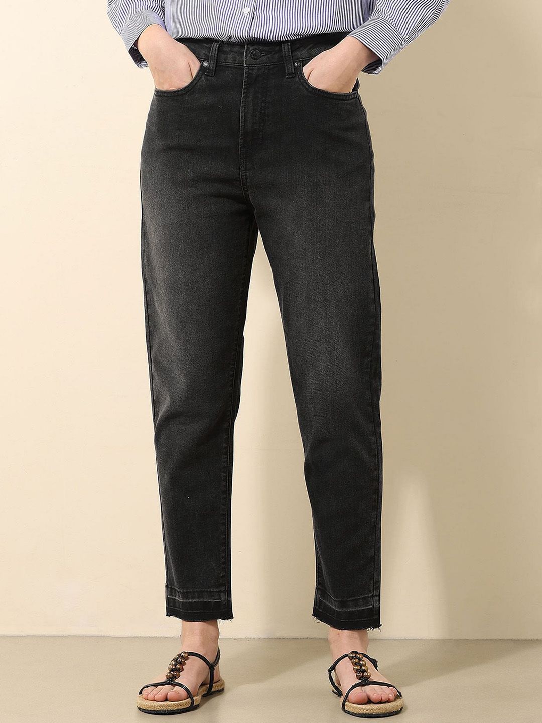 U.S. Polo Assn. Women High-Rise Light Fade Stretchable Mom Fit Cropped Jeans-picture-34