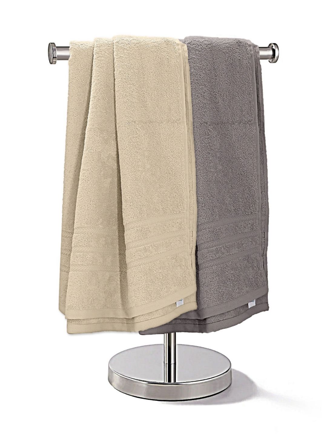 The Happy Pod 6 Piece Grey & Camel Brown 530 GSM Bamboo Towel Set-image-11