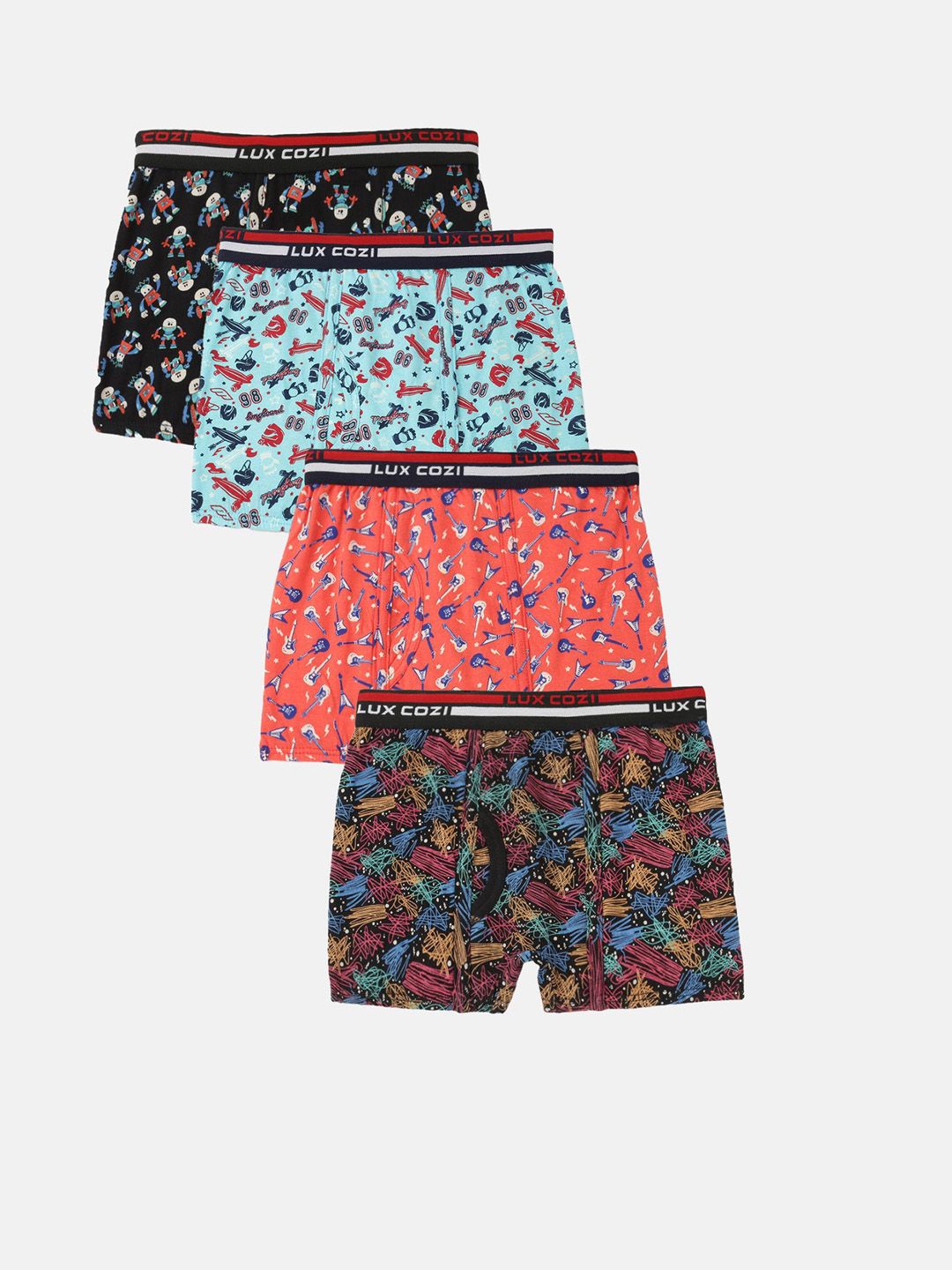 Lux Cozi Boys Pack Of 4 Printed Pure Cotton short Trunks BIGSHT_BOYS_SL_PRINT_OE_AST_4PC-picture-21