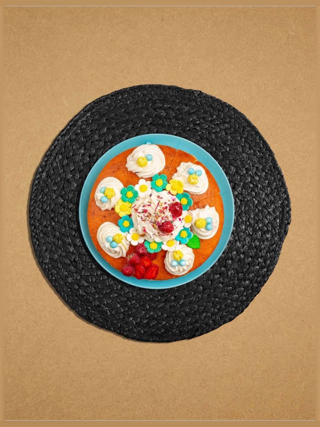 PAROKSH Black & Orange Braided Jute Reversible Round Table Placemat-image-21