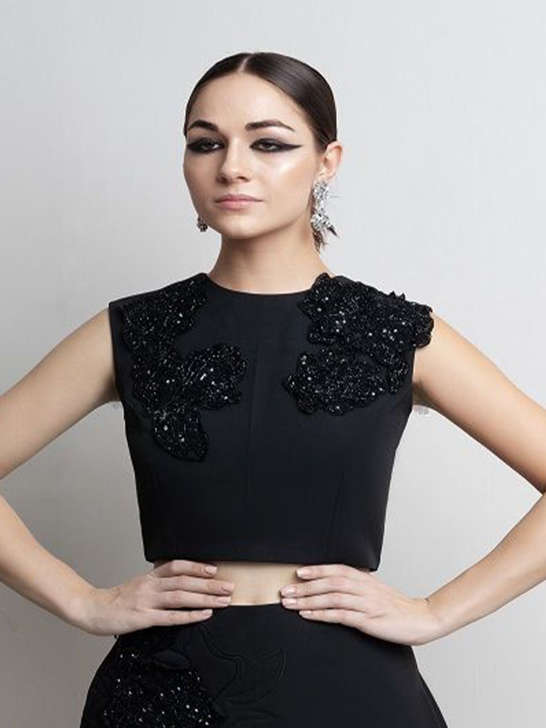 Parneet Gujral Women Round Neck Sleeveless Crop Top-picture-15